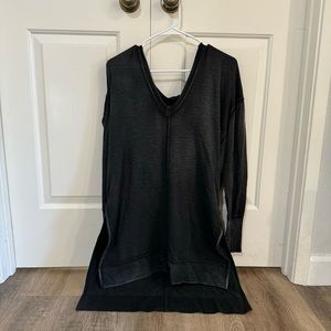 Free People Gray Sweater Hooded Oversized Size XS